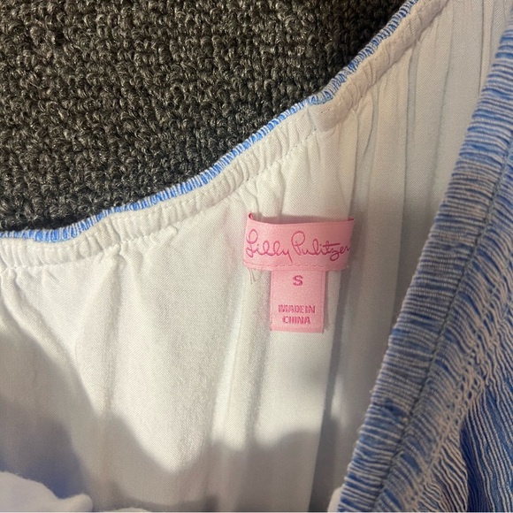 Lilly Pulitzer Blue One Shoulder Ruffled Dress, Women’s Small - Picture 4 of 9